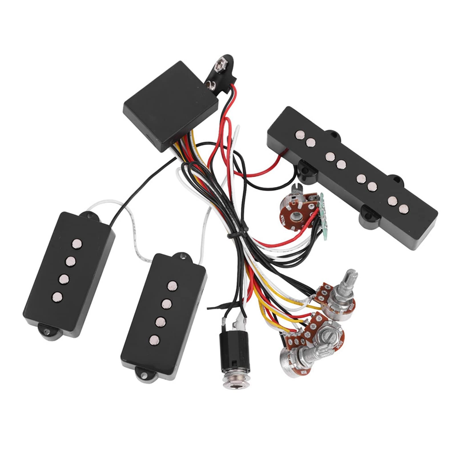 Pastillas de bajo Circuito de Cableado de Preamplificador de bajo Eléctrico y Kit de Pastilla para bajo de Jazz: Fácil Instalación, Rendimiento Profesional con Controles Ajustables