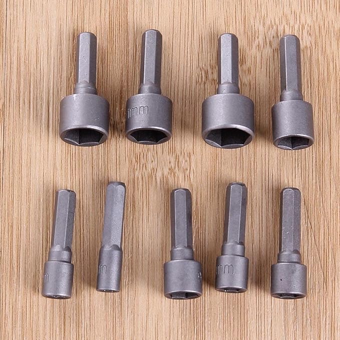 nitya 9pcs 5-13mm Hexagon Nut Driver Drill Bit Socket Screwdriver Wrench Set for Electric Screwdriver Handle Tools 3
