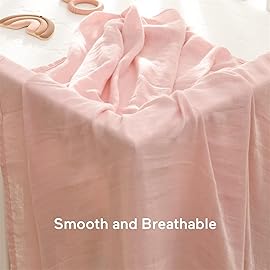 Momcozy Muslin Swaddle Blanket, 4 Pack Large 47 X 47 Inches Breathable Swaddling Receiving Blankets for Baby Boy & Girl, Soft and Skin-Friendly Unisex Baby Blankets