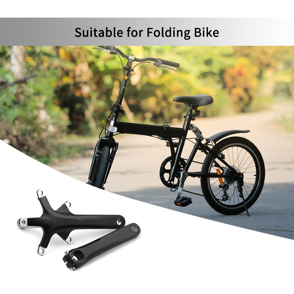 Guarnitura per Bici Pieghevole Cava Integrata da 170 mm, pedivelle in Lega di Alluminio 130, Bracci Sinistro e Destro con Movimento Centrale BSA per 8/9/10/11/12 velocità, Leggera.