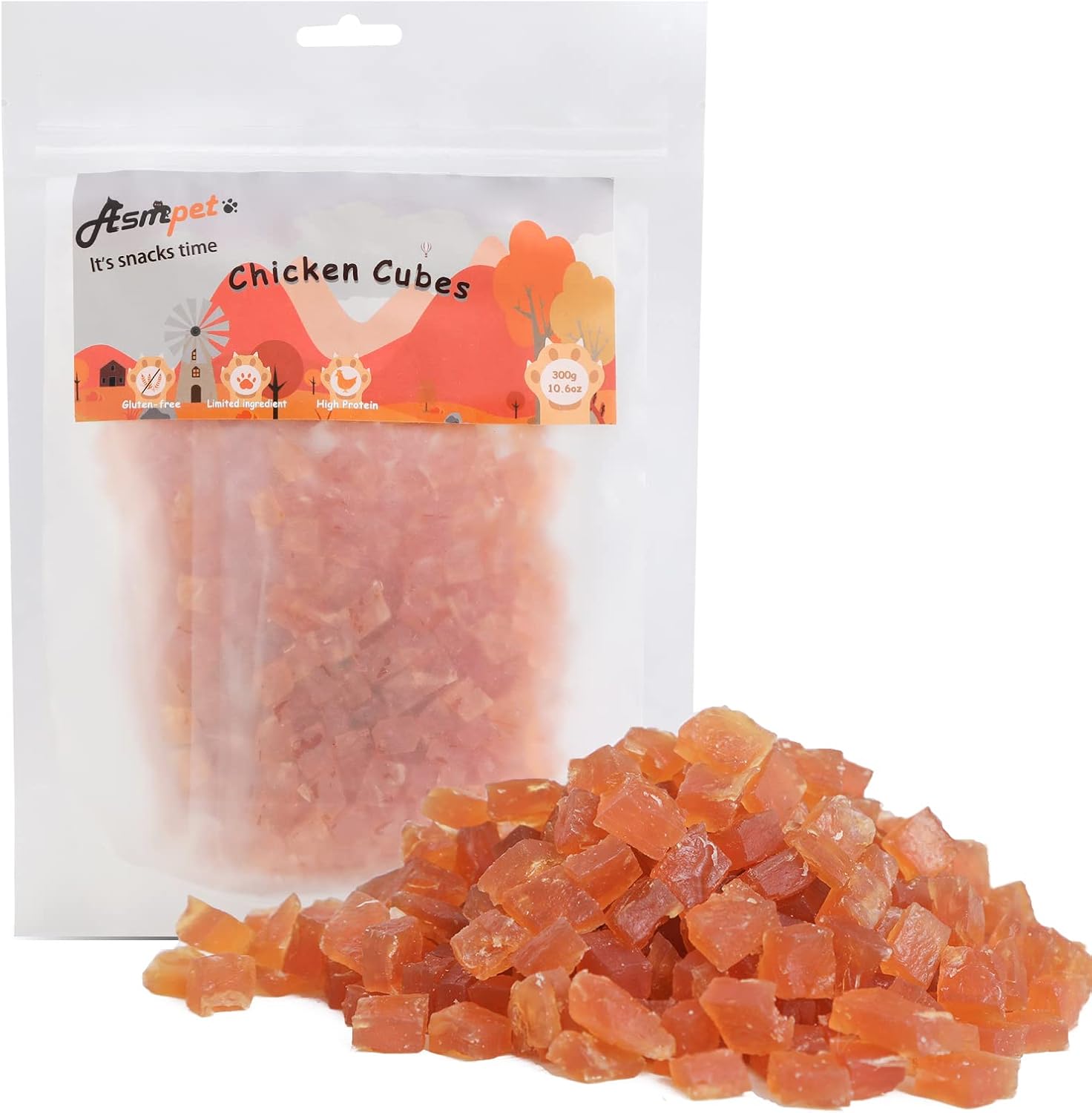 ASMPET Training Treats for Dogs and Cats, Chicken Jerky Dog Treats Mini Chicken Cubes High Protein All Natural Ingredient, Christmas New…