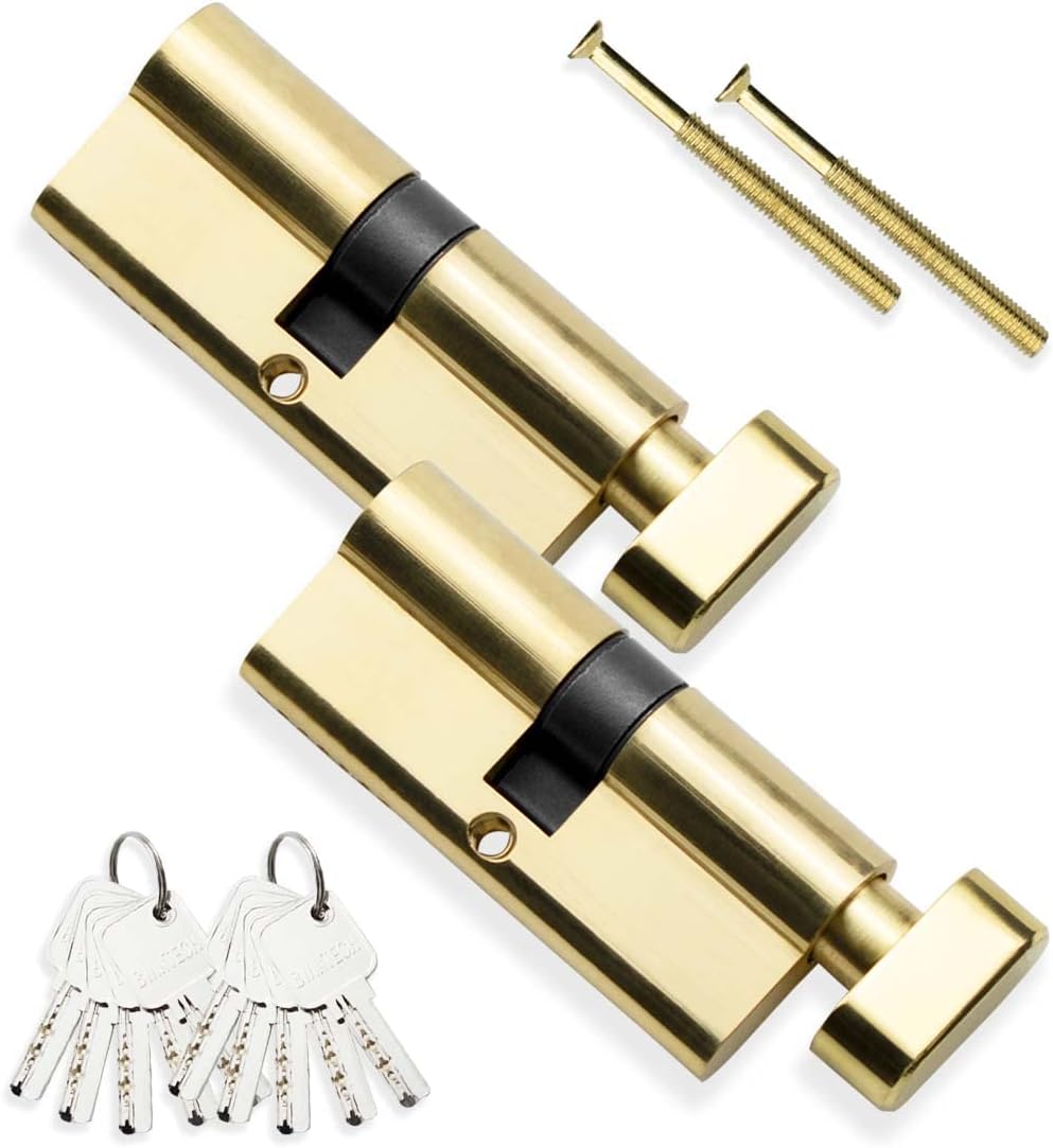 2 Chiusure A Leva Per Serrature - Ottone Lucido 20mm Con Nottolino A Scatto - Foto 9