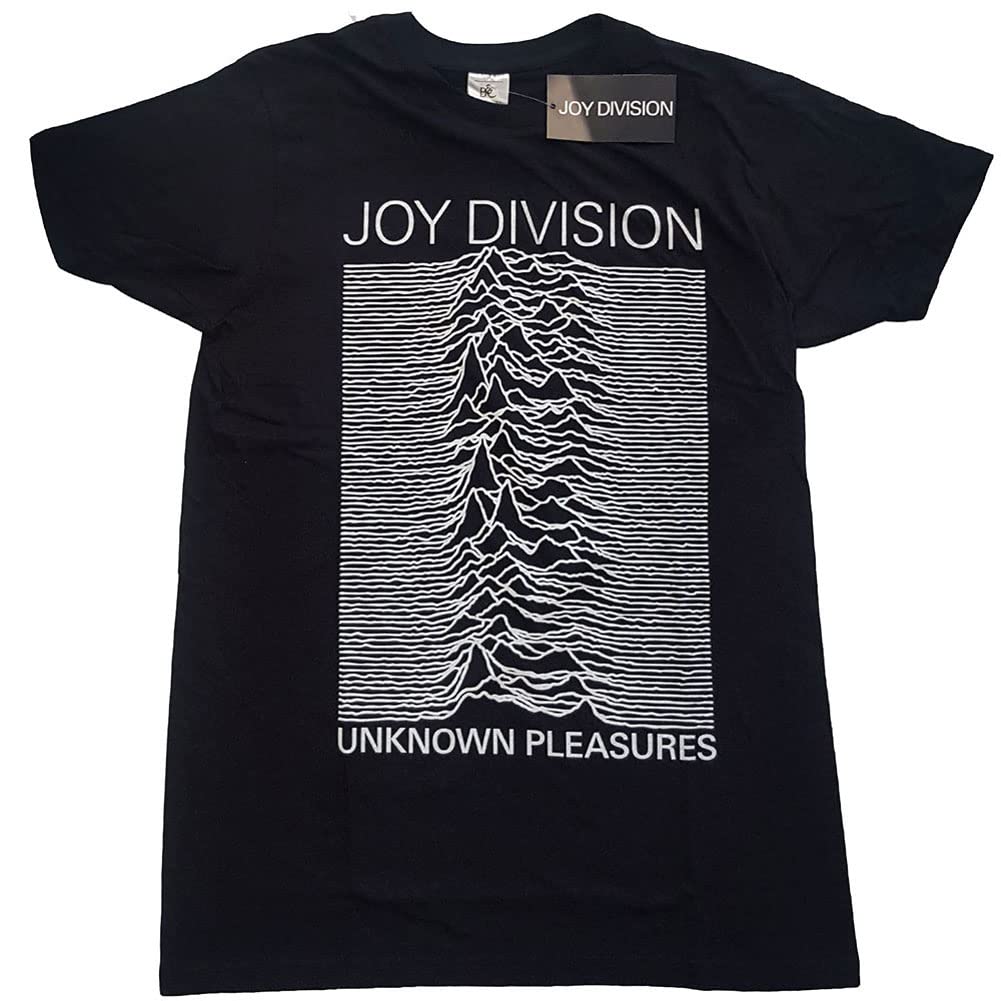 Joy Division T Shirt Unknown Pleasures White On Black Logo Official Mens Black XXL