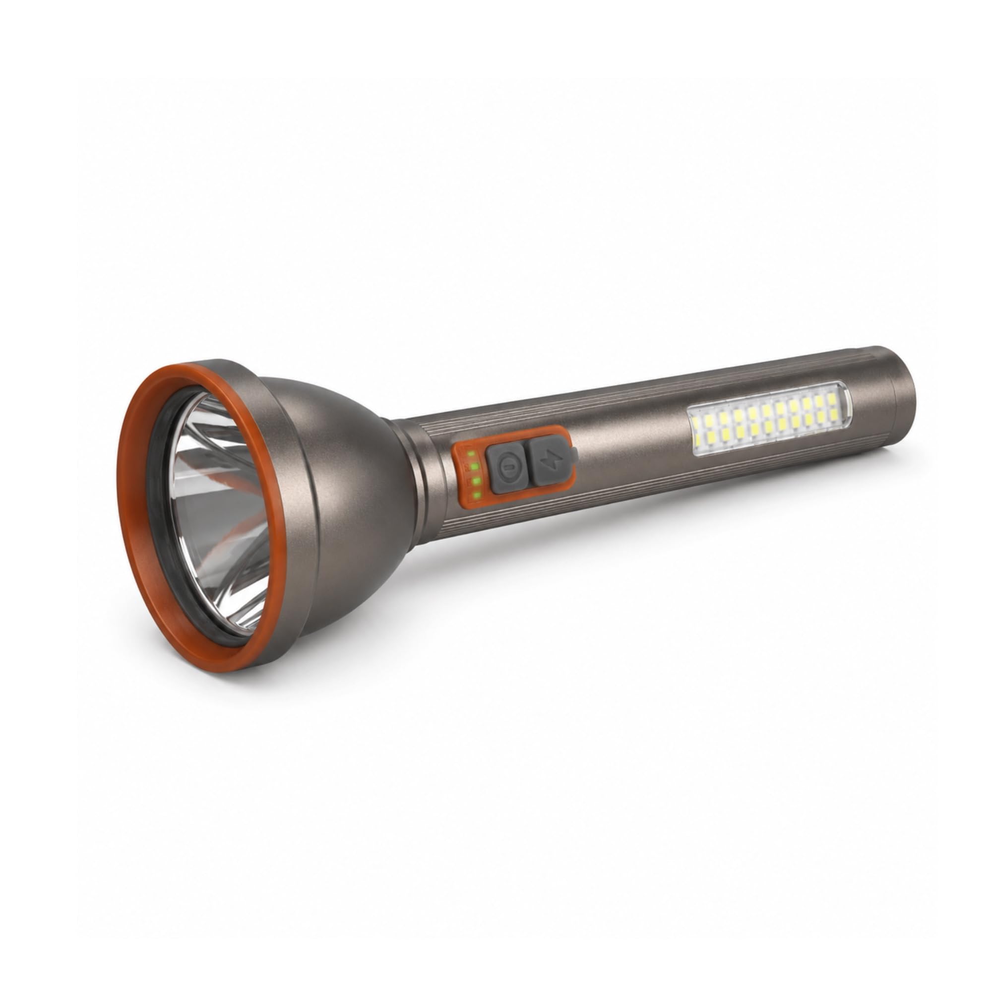 WOZIT Torch Light | Torch Rechargeable, Aluminium Body, 2200 mAh Battery, Type-C Charging | Torch Light High Power 800 Lumens | Water Resistant Flashlight with Side COB & Multiple Modes (Grey)-image-32