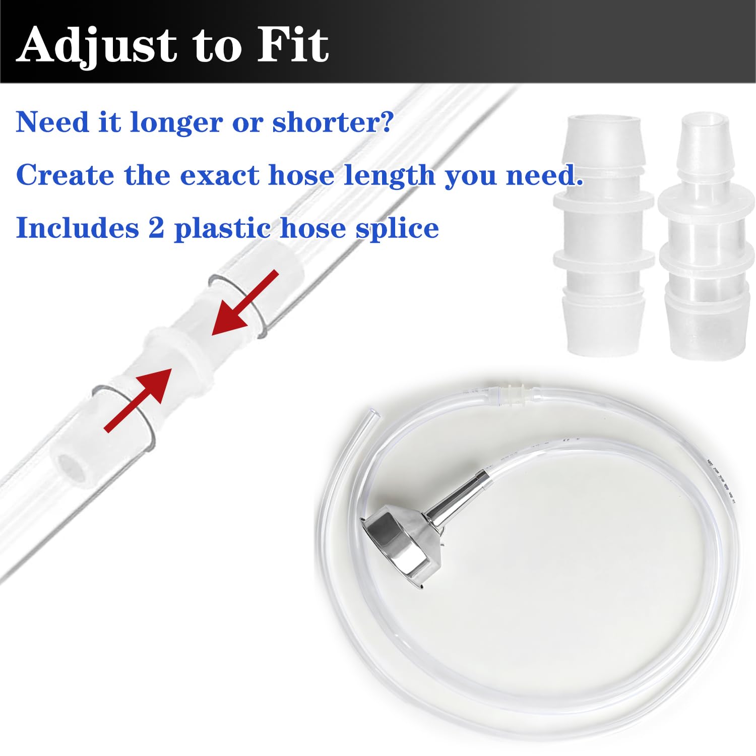 Steel Transmission Funnel for Automotive Use, Wide Mouth Oil Funnel with 2 Different Diameter Clear Plastic Tubing (3.28 Ft Each) for Car, Gasoline, Engine, Coolant, Water, Fluid, Oil Change