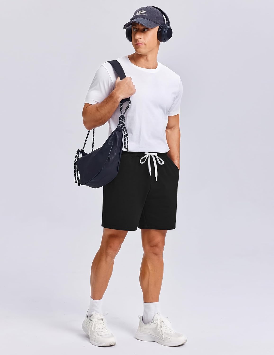 PINSPARK Men's Casual Sweat Shorts 7" Cotton Athletic Running Lounge Shorts with Drawstring Workout Gym Lightweight - Image 3