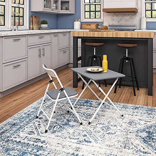 Cosco Kid's 2-Piece Table & Chair Activity Set, Gray & White, Pinch-Free Design, Easy To Clean, Multi-Purpose, No Assembly Required, Portable, For Snacking, Homework, & Games, Gray #TOP7