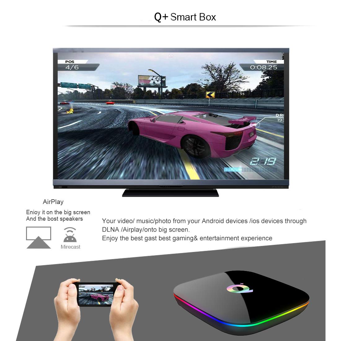 Android 10.0 TV Box 4GB RAM 32GB ROM H616 Quad-Core Cortex-A53 GPU 6K Ultra HD WiFi 2.4GHz