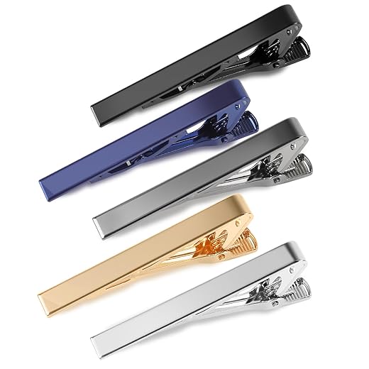 vivinin 5P Tie Clips For Men, 5 Different Classic Tie Bar, Stainless Steel Tie Clip For Business, Wedding, Anniversary, Father's Day Gifts and Daily Life
