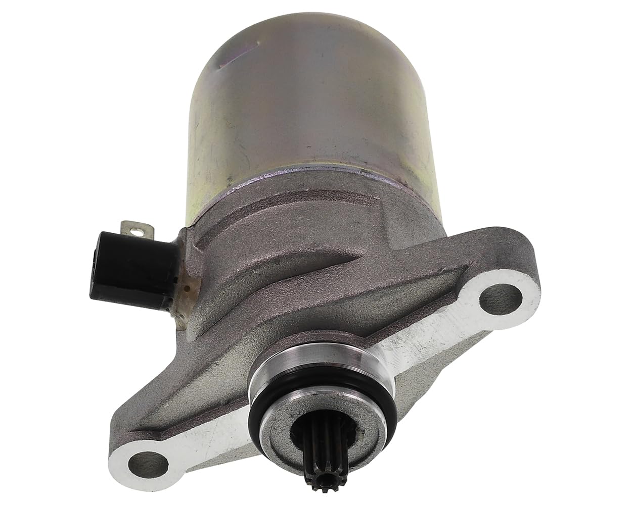 Démarreur à dix dents, compatible avec Kymco Super 8, Agility 50 4T et DJ50 | Alimentation douze volts par câble de tension, masse via boîtier, fixation par deux vis; contenu: un moteur de démarrage
