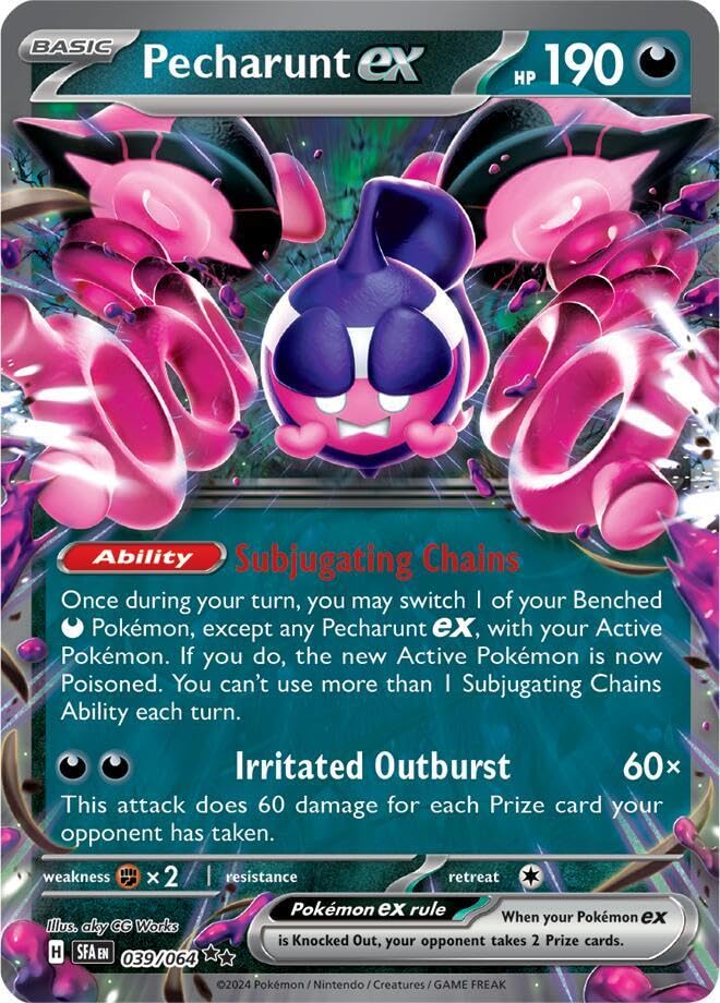 Pecharunt ex 039/063 Double Rare Pokemon Card | Shrouded Fable Set | Scarlet & Violet Series | Titan Authenticated