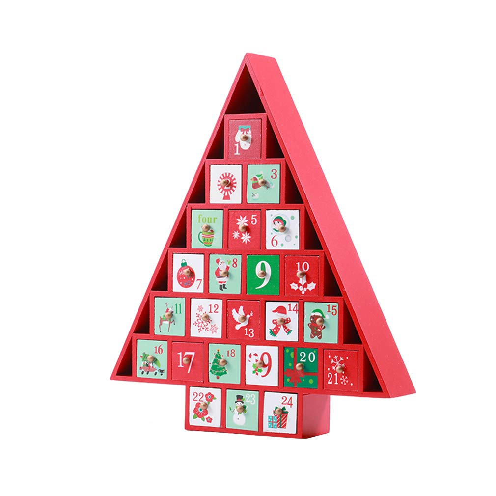Amazon.com: Christmas Tree Wooden Christmas Advent Calendar with