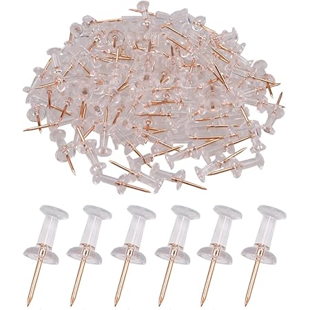 150 PCS Push Pins, Standard Plastic Head Steel Point Clear - View #5