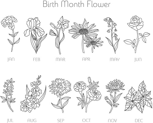 Miniatura 3 de Bemaystar Regalos personalizados para mujer Joyero personalizado, organizador de joyas de viaje pequeño portátil con flor de nacimiento y nombre,