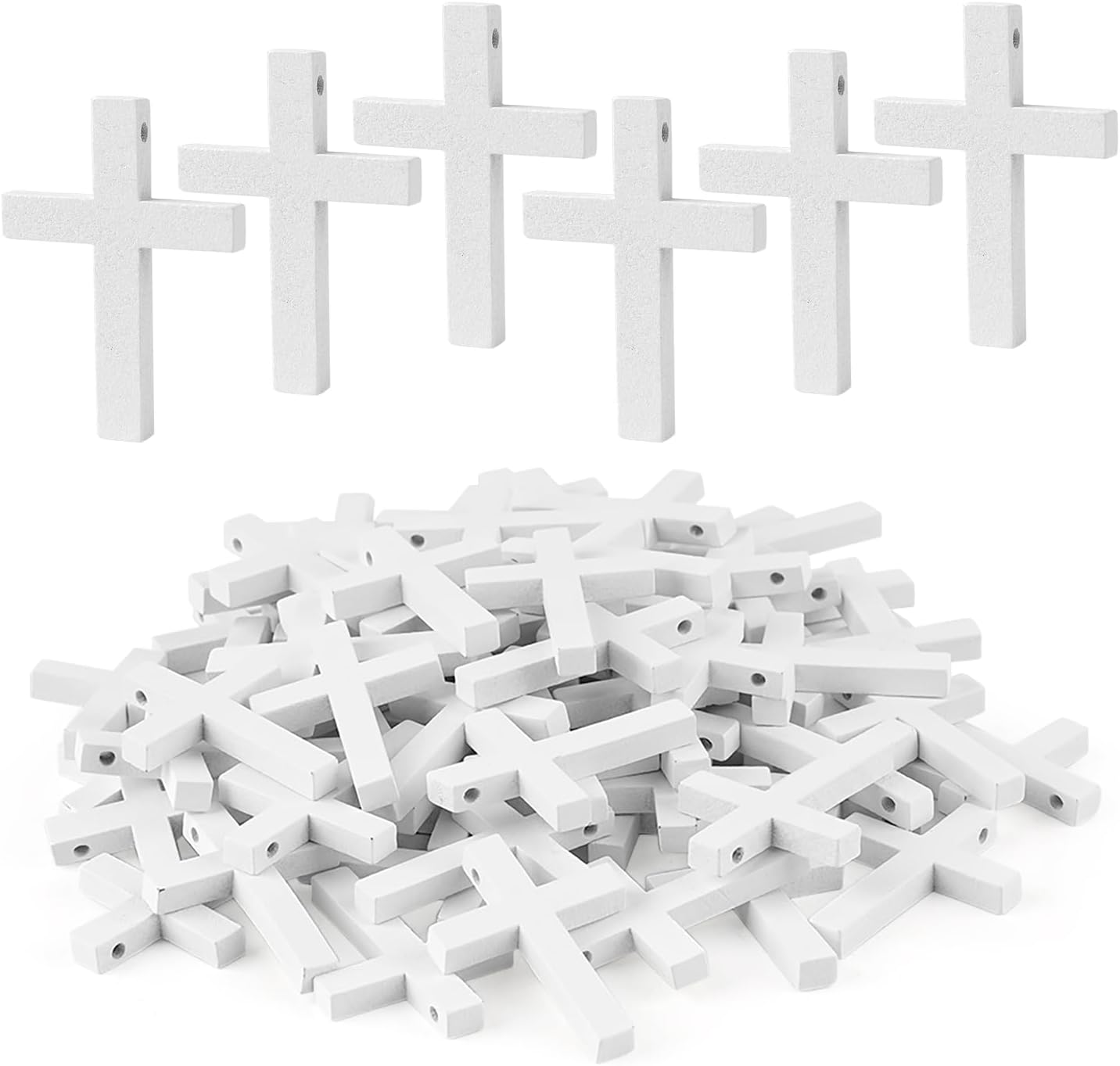 400pcs Mini Brown Wood Cross, Wooden Cross Craft Decoration, Small Ornament DIY Accessory for Keychain, Bracelet, Necklace