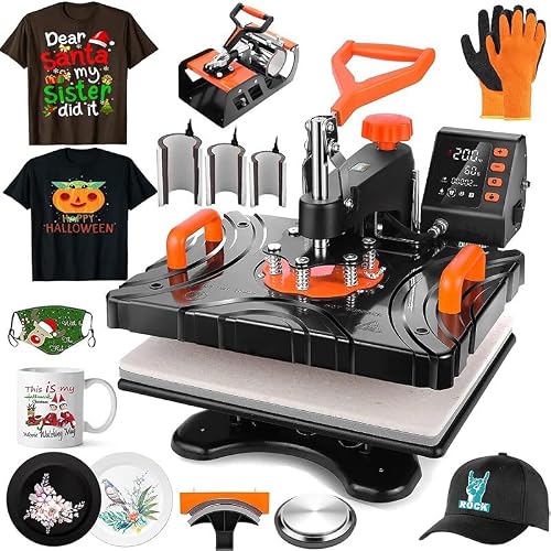 FreeSub Sublimation Heat Press Multifunctional Machine Swivel Arm & LCD display P8100