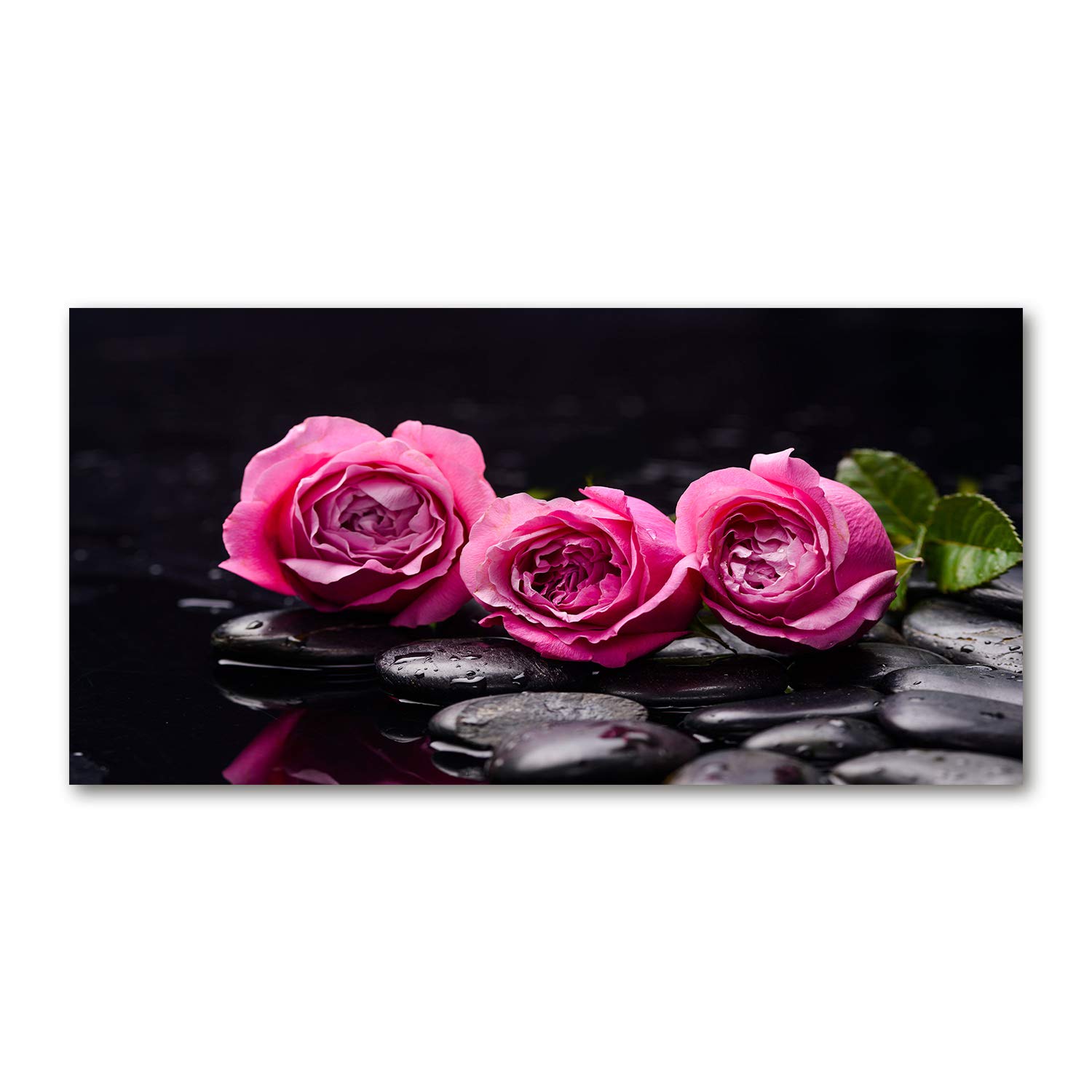 Mural art image verre acrylique haut de gamme 140x70cm motif fleurs