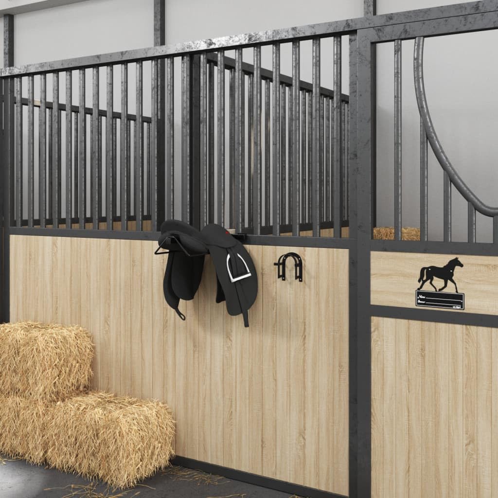 Mangloder - Soporte de pared para caballos, color negro, hierro, accesorios para caballos, almacenamiento para riendas, cabestro y accesorios, resistente y versátil para establo, granero y garaje