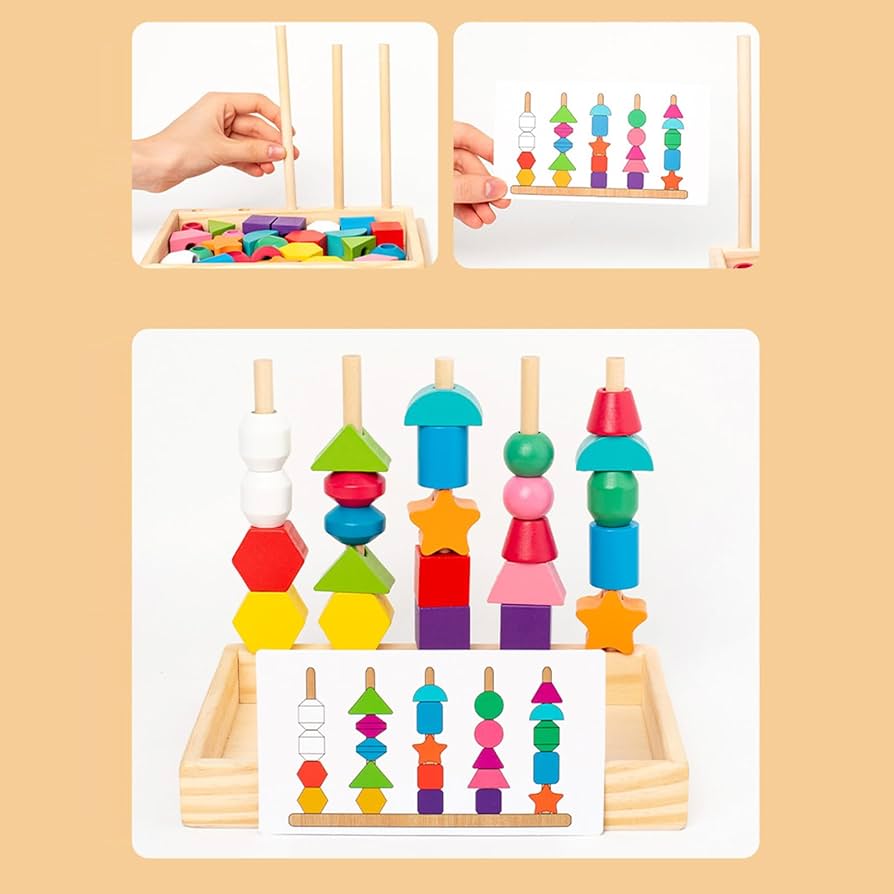 モンテッソーリ 紐通し 木製 知育玩具 形合わせ パズル 形状認知 色認識 モンテッソーリ おもちゃ 子ども 知育おもちゃ 木製 フルーツ