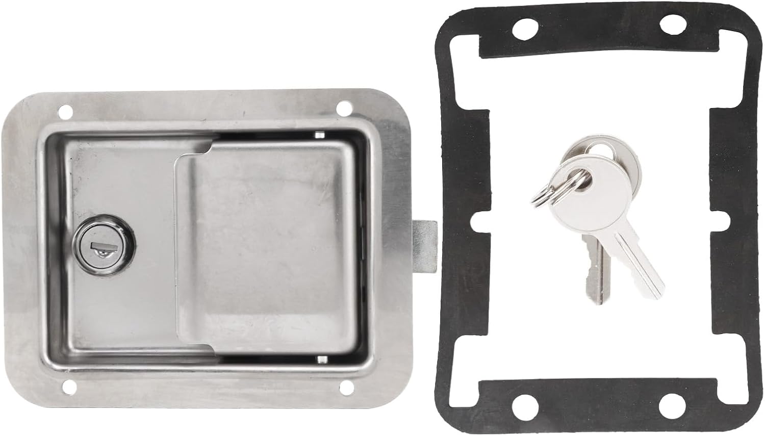 Stainless Steel Toolbox Lock RV Trailer Lock Includes 2 Keys, Gasket, Simple Setup for Truck Campers