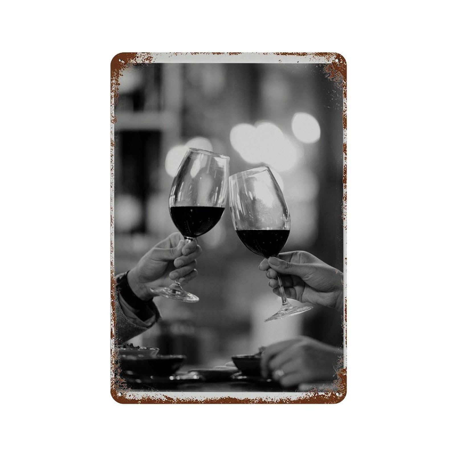 xiaoxiaoshen Wine Cheers ， Black And White Bar Wall Decor Art Metal Tin Poster Modern Home Decor Art Home Bar Shop Decorations Vintage Sign 30x20cm