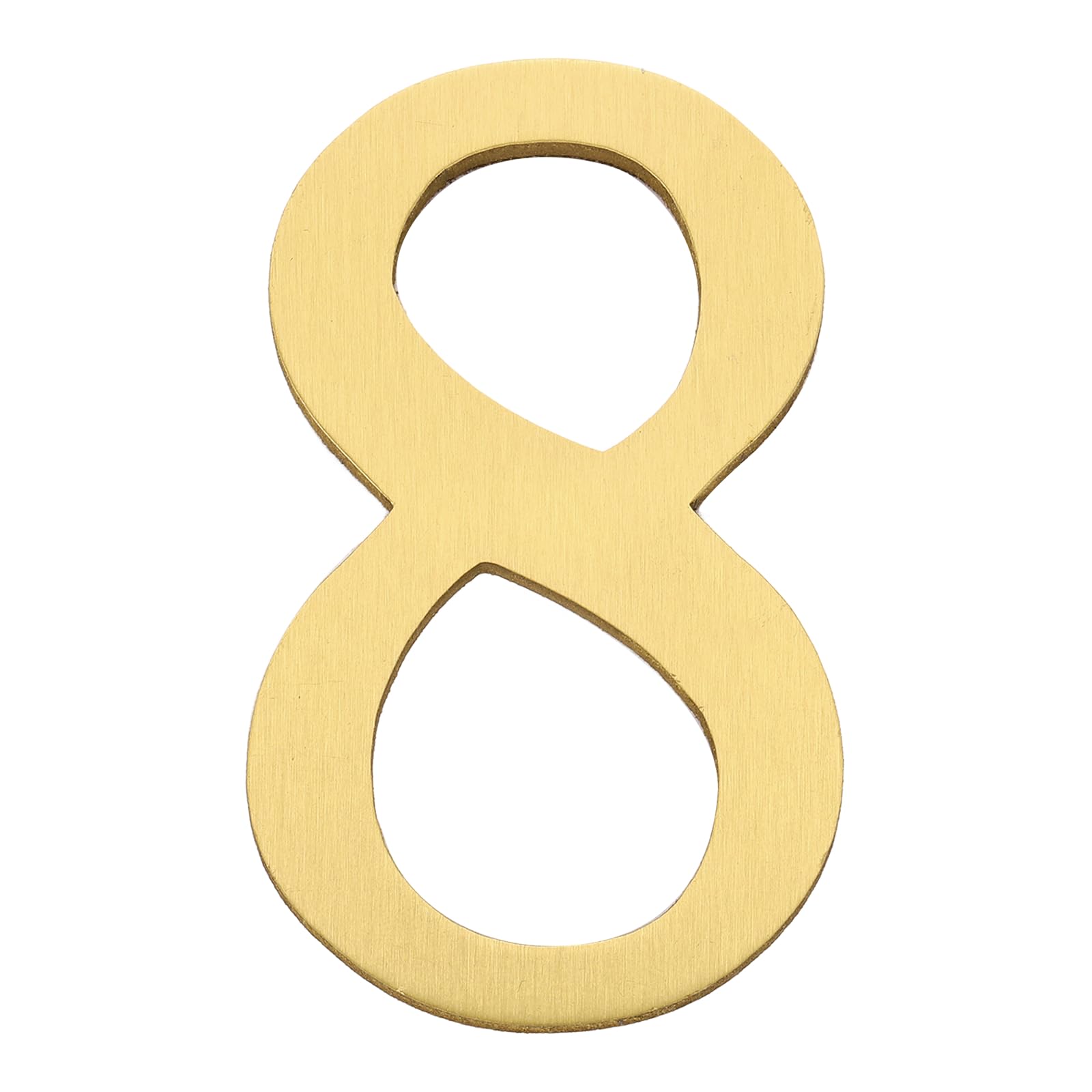 sourcing map House Numbers for Outside, 2.8 Inch Solid Brass House, Self Adhesive Mailbox Numbers, Metal Address Numbers for Door, Apartment, Office,Brushed Finish, Easy to Stick(Number 8)