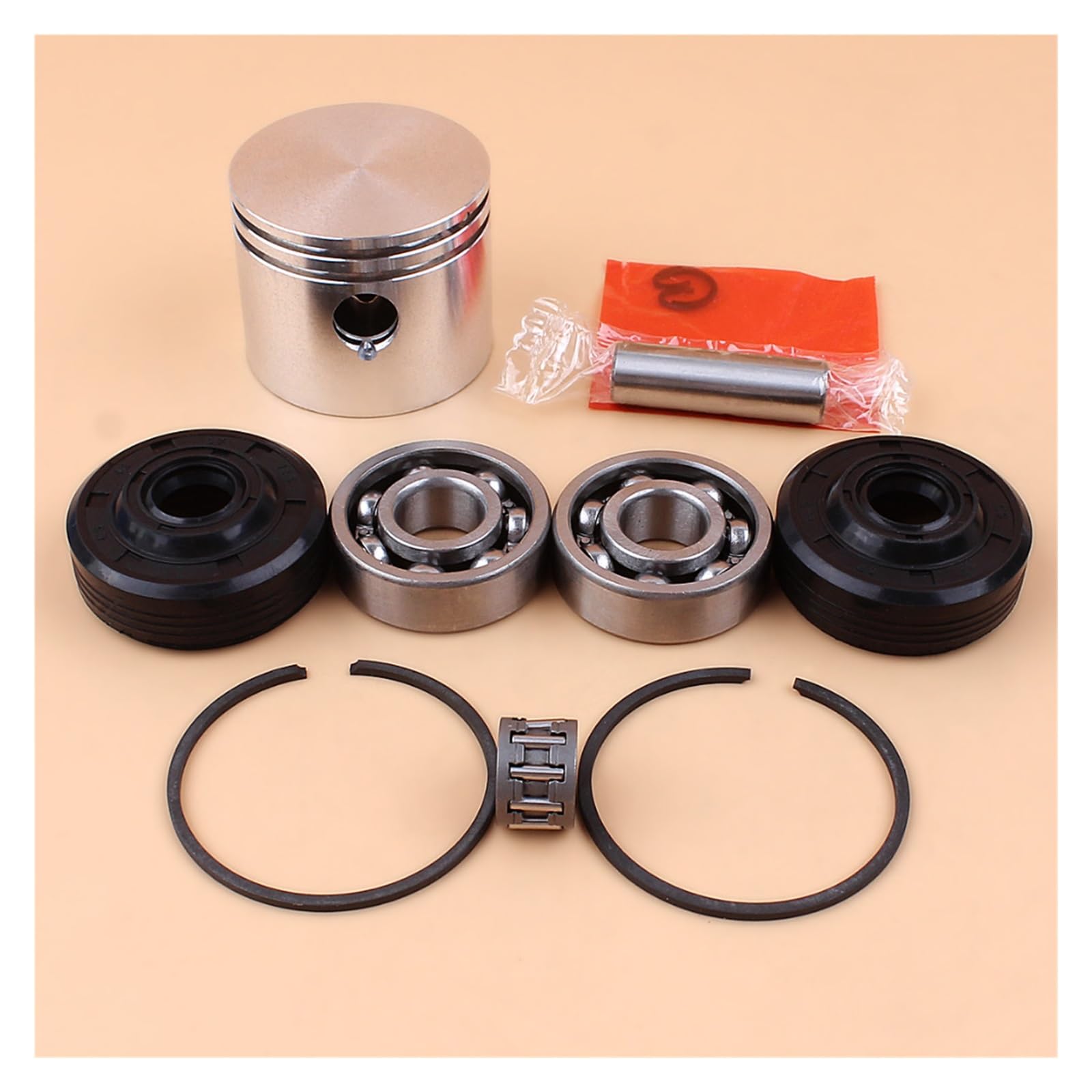 Kit de sello aceite rodamiento bolas anillo pistón 41mm for Partner 350 351 352 370 371 390 401 420 piezas Motor motosierra Motosierras