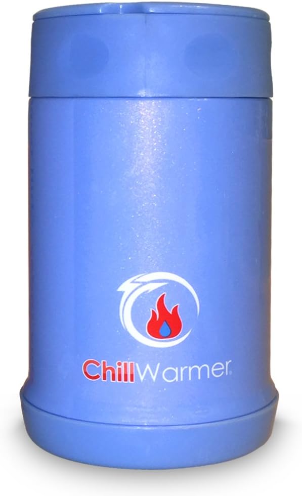 ChillWarmer Thermal Insulated 16 ounce Stainless Steel Food Jar - FunJar (Solid blue)
