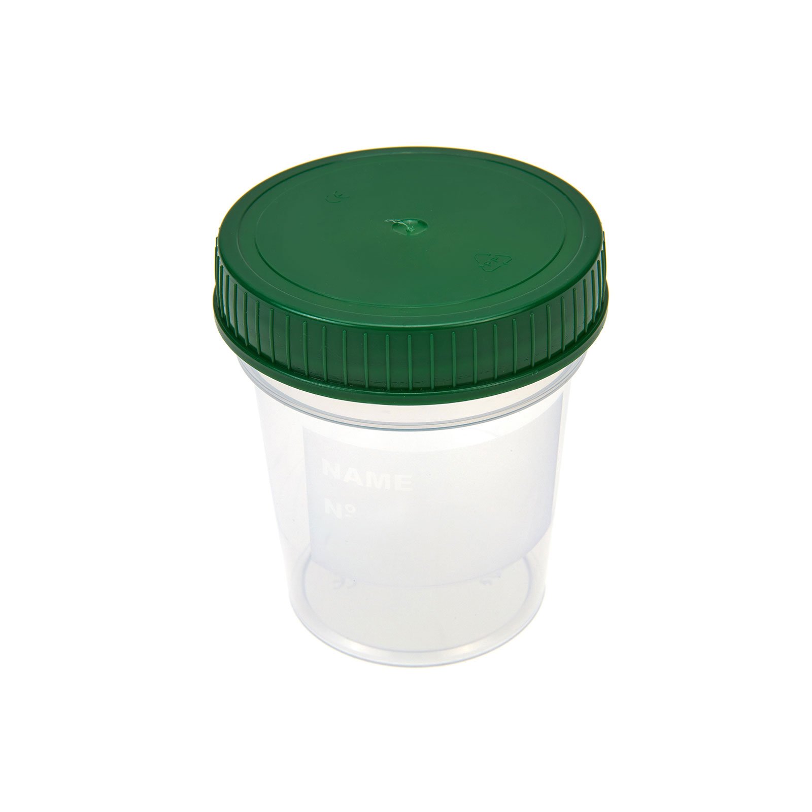 Urinbecher mit Schraubdeckel, 100 Stück, 125 ml, Polypropylen (PP), Schraubdeckel, Zylindrisch, Labor / Medizin, Praxis Bedarf, Urinprobenbecher