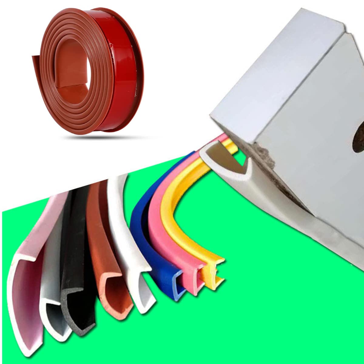 Furniture Banding U-Shaped TPE Edge Guard Strips, Wooden Board Edging Strips for Cabinet Wardrobe Table Worktop Wood Board and Shaped Cut-Outs, Edging Tape, Edge Banding (5m×36mm,Brown)