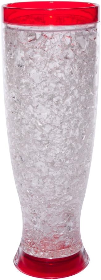 Liquid Logic Double Wall Gel Freezer Pilsner with Color Infused Handle, 16 oz., Red