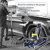 Vista 6 de Gato hidráulico azul de piso de servicio hidráulico de bajo perfil de 2,5 toneladas (5,000 lb) con bomba de elevación rápida de un solo pistón