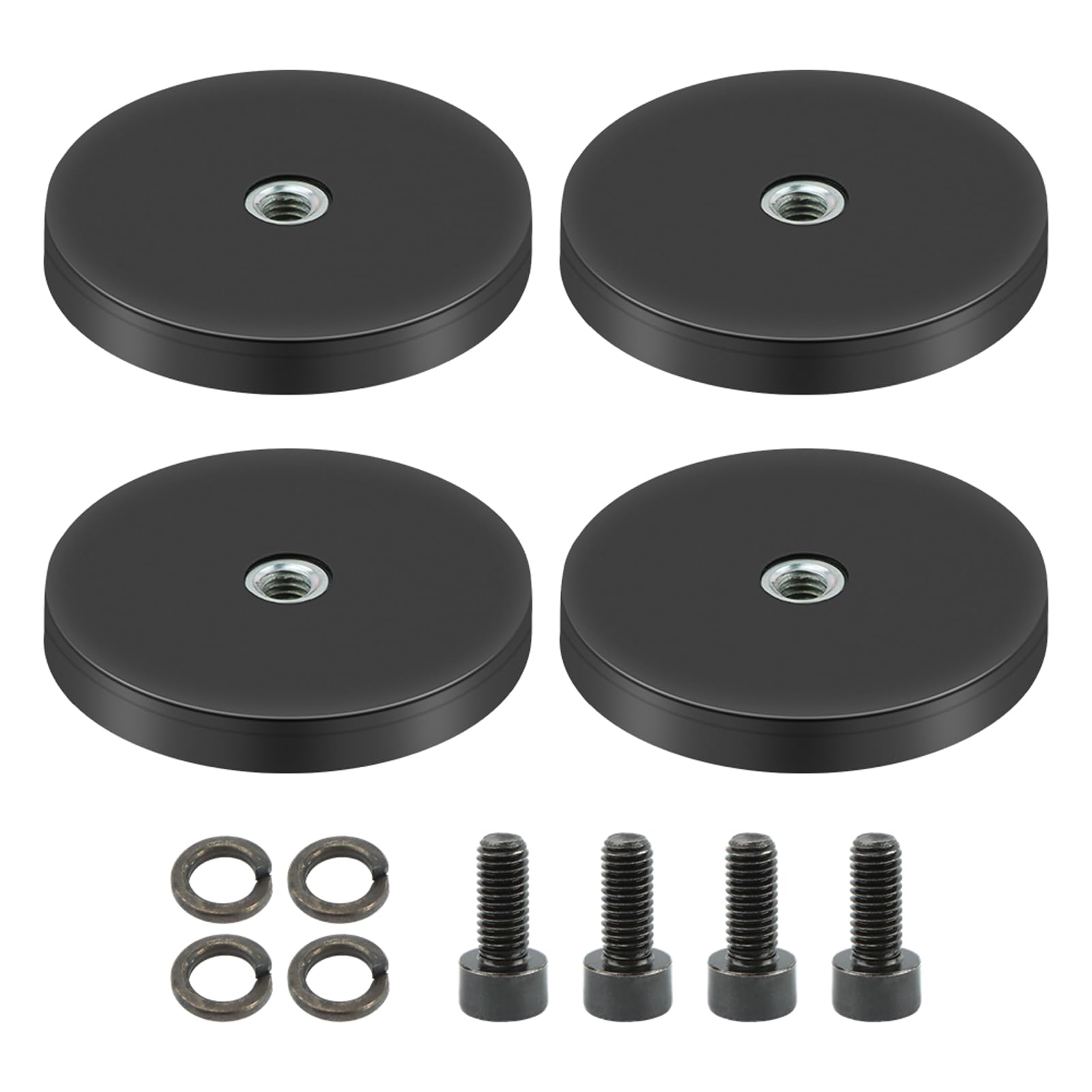 4Pcs Rubber Coated Magnets, 30LBS Anti-Scratch Neodymium Magnet Base with M5 Threaded Studs and Nuts for Light Bar, Mirror, Tools and Equipement — Amazon image 3