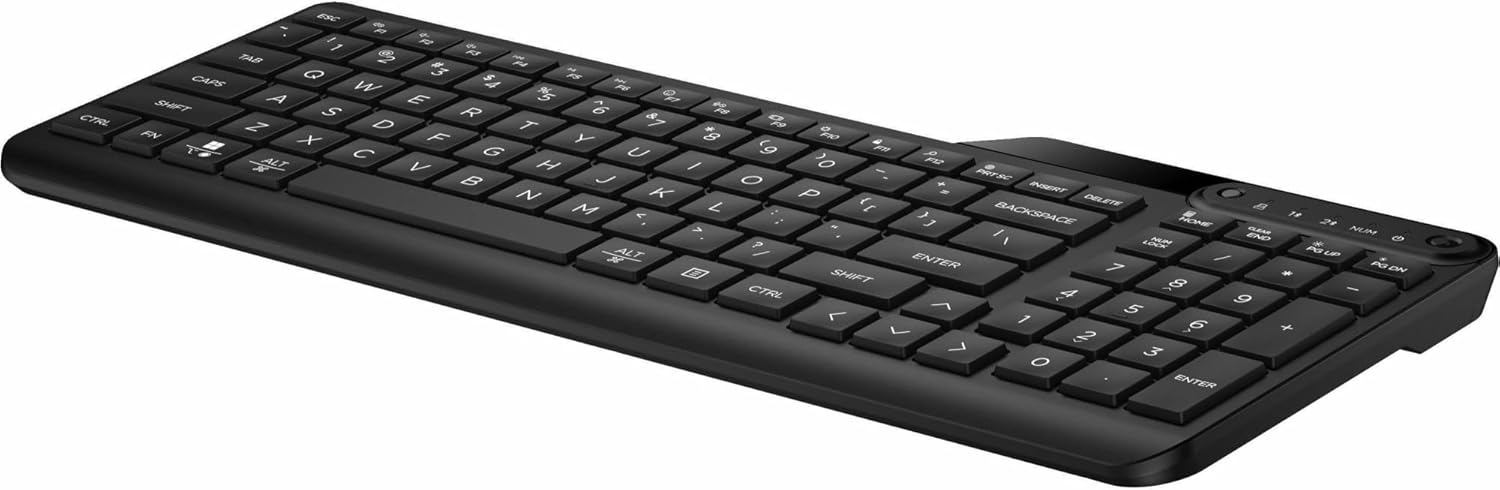 HP 475 Dual-Mode Wireless Keyboard - Wireless Connectivity - Bluetooth - Compact - 32.81 ft - 2.40 GHz - USB Type A Interface - Microphone Mute, Emoji, Language Switch Hot Key(s) - Windows 11, Windows