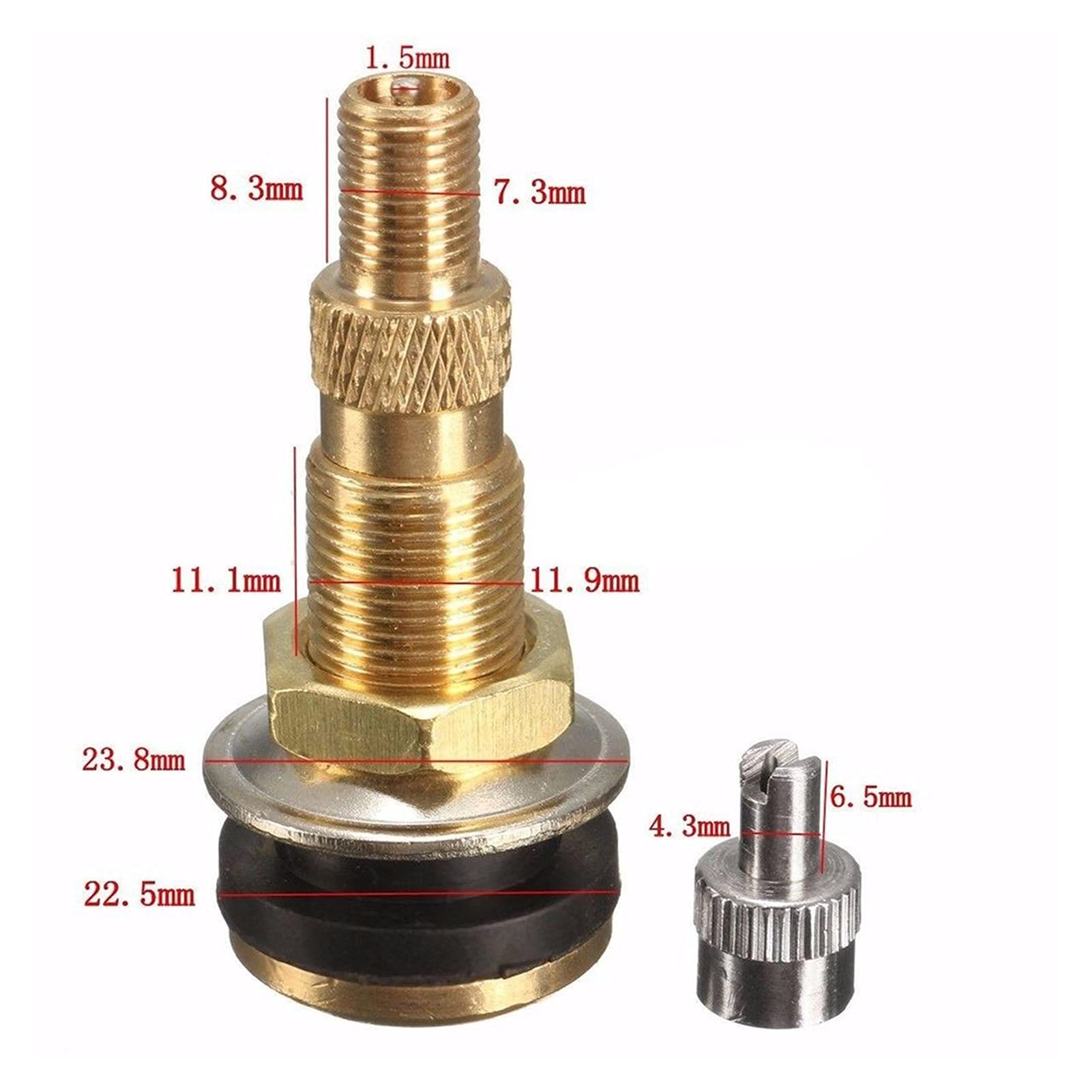 Valve de Pneu, Valve tubeless, Tige de Valve, 10 pièces for Tracteur agricole, air, Eau, Liquide, Type tubeless, Boulon de Roue dans Les tiges de Valve TR618A Durable