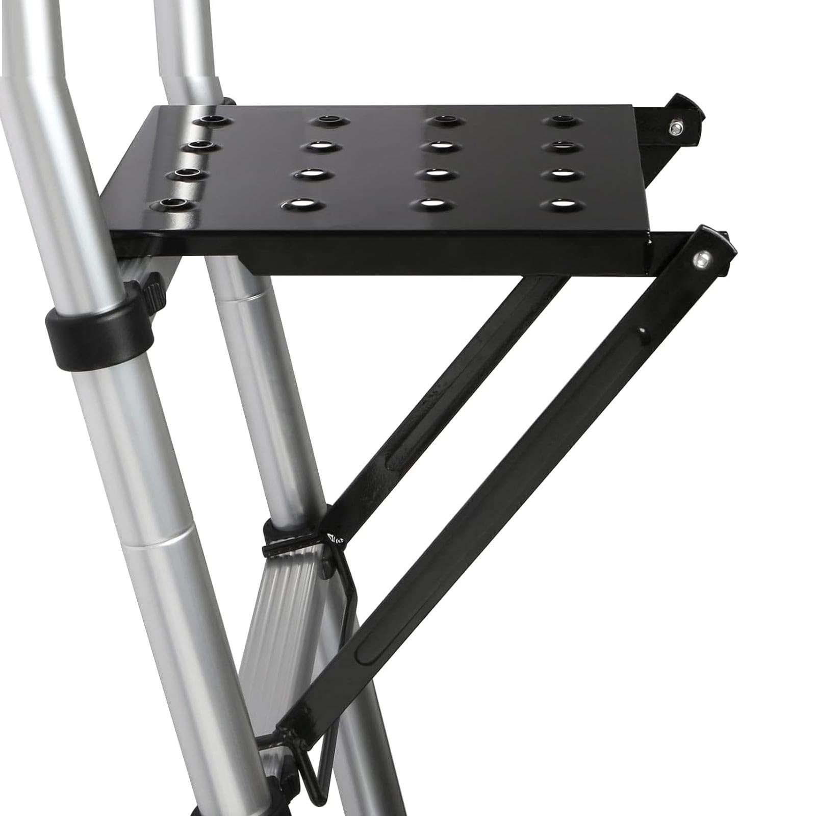Système de plateforme de travail pour échelle, échelle d'extension antidérapante, support de travail pour échelle supportant 150 kg (noir)