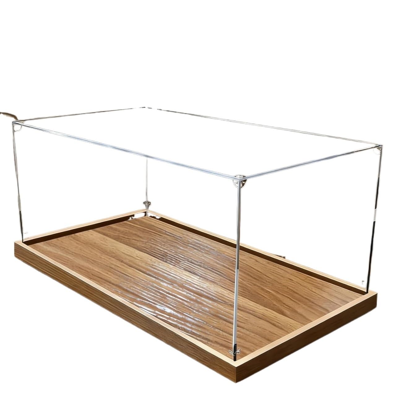 EYRMQWJPC Transparent Showcase Dust Cover, Acrylic Display Case Wooden Base High Transparency Dust Proof Multiple Sizes(45x45x45cm(18x18x18in))