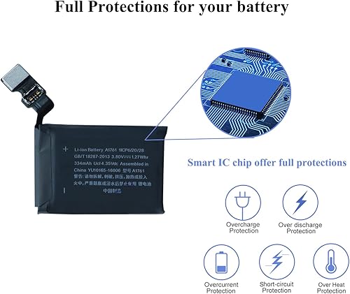 Miniatura 10 de Viimon Kits de repuesto de batería para Watch Series 5 (2022 actualizados) compatibles con Apple Watch Series 5 con manual de instalación y kits de