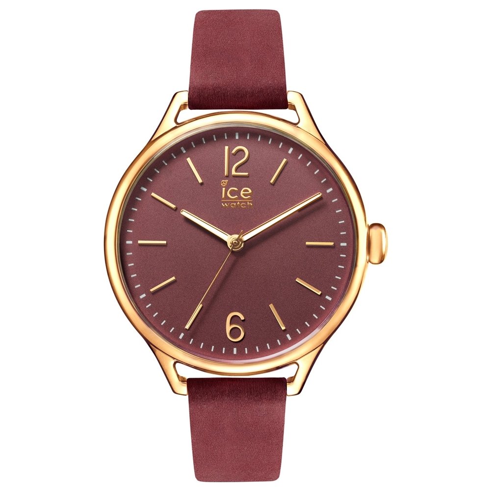 Ice-Watch - Ice Time Red Champagne - Rot Damenuhr mit Lederarmband