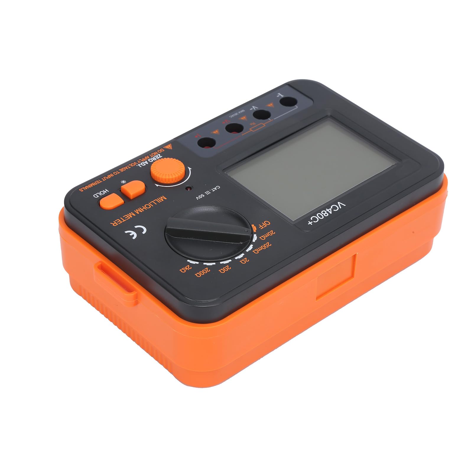 VC480C Probador Digital de Miliohmímetro de 6 Rangos, Medición de Baja Resistencia en CC con 4 Cables, Pantalla LCD Grande, Portátil y Ligero para Precisión y Aplicaciones Profesionales
