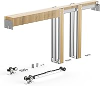 VEVOR Pocket Door Frame Kit for 24-30in Wide 80in High Doors - Soft Close Mechanism, Smooth Quiet Slide, Easy DIY Install, Galvanized Steel