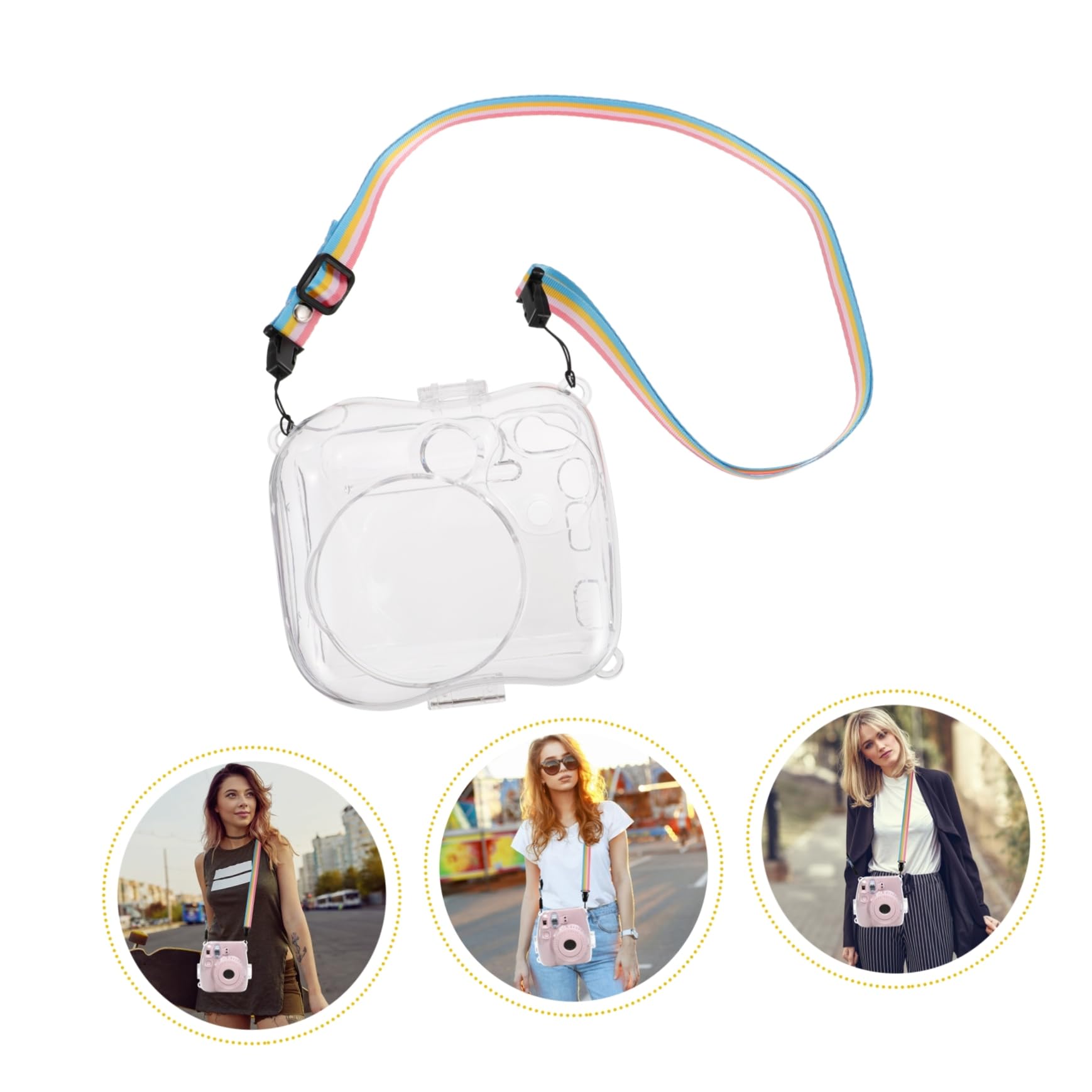 OSALADI Custodia Per Fotocamera Istantanea Da 25 E 26 Pollici Antigraffio Infrangibile Con Tracolla Da Viaggio 3 Pezzi
