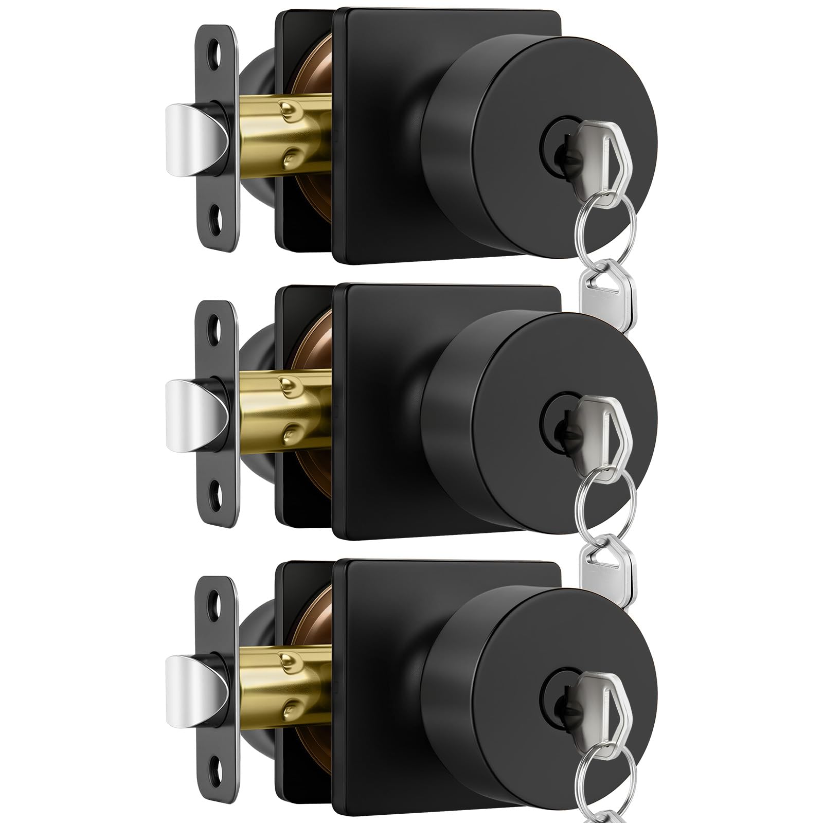 Haidms Matte Black Door Knobs - 6 Pack -12
