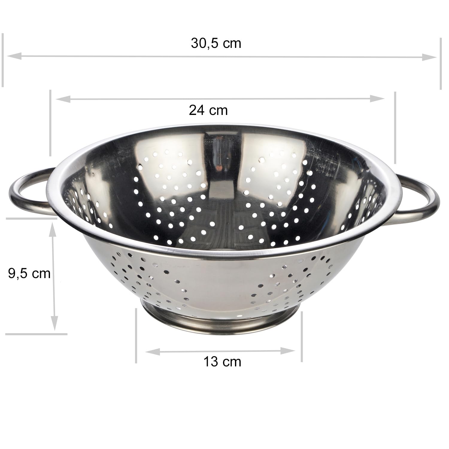 2 Colini Acciaio Inox Per Cucina - Scolapasta Per Pasta, Verdura, Brodi - Diametri 18 E 24 Cm - Pratici E Resistenti - Foto 7