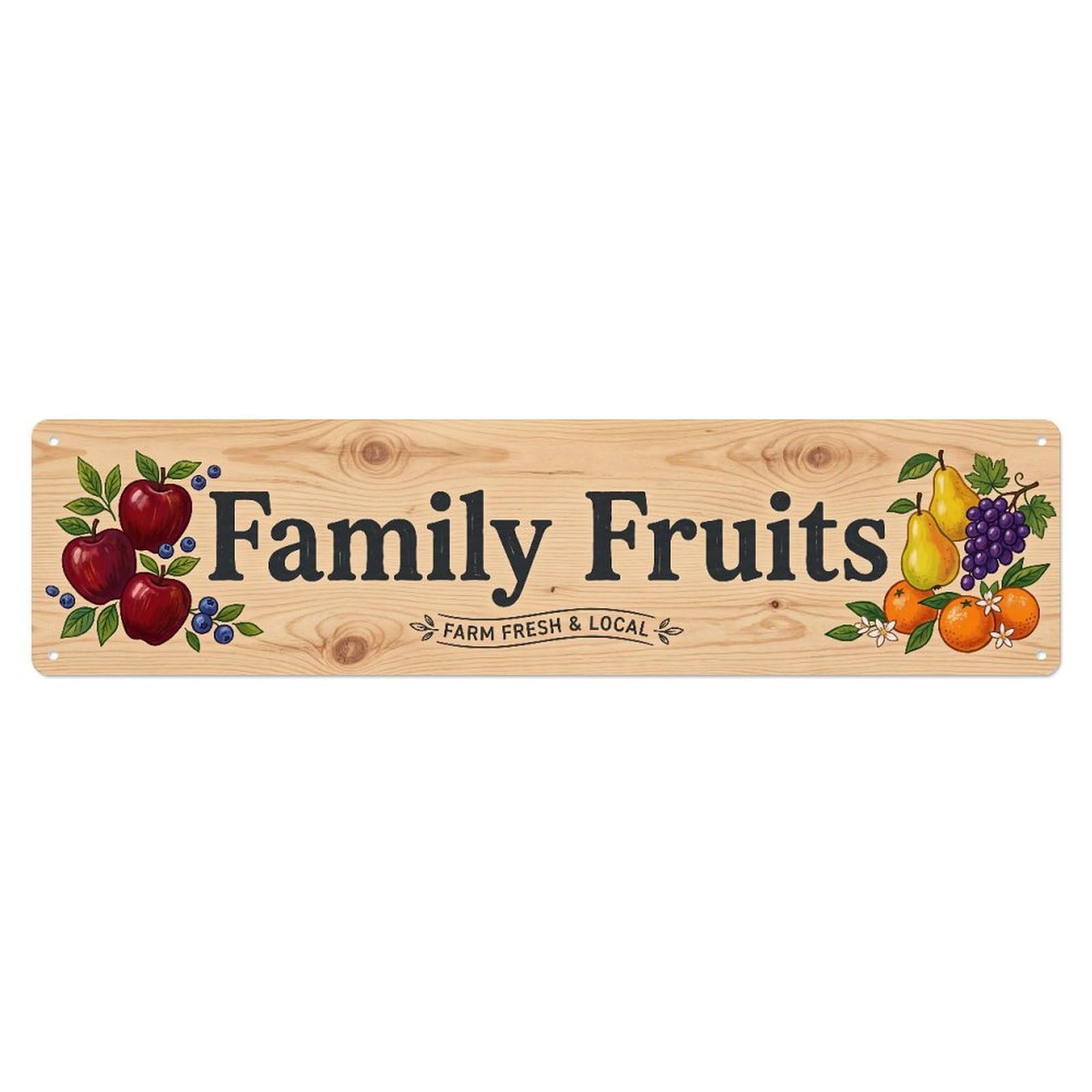 Family Fruits Sweet Rewards Metal Tin Skinny Sign Plaque Wall Decor for Cafe, Club Bar, Office, Home Garden Metal Poster 4x16Inch