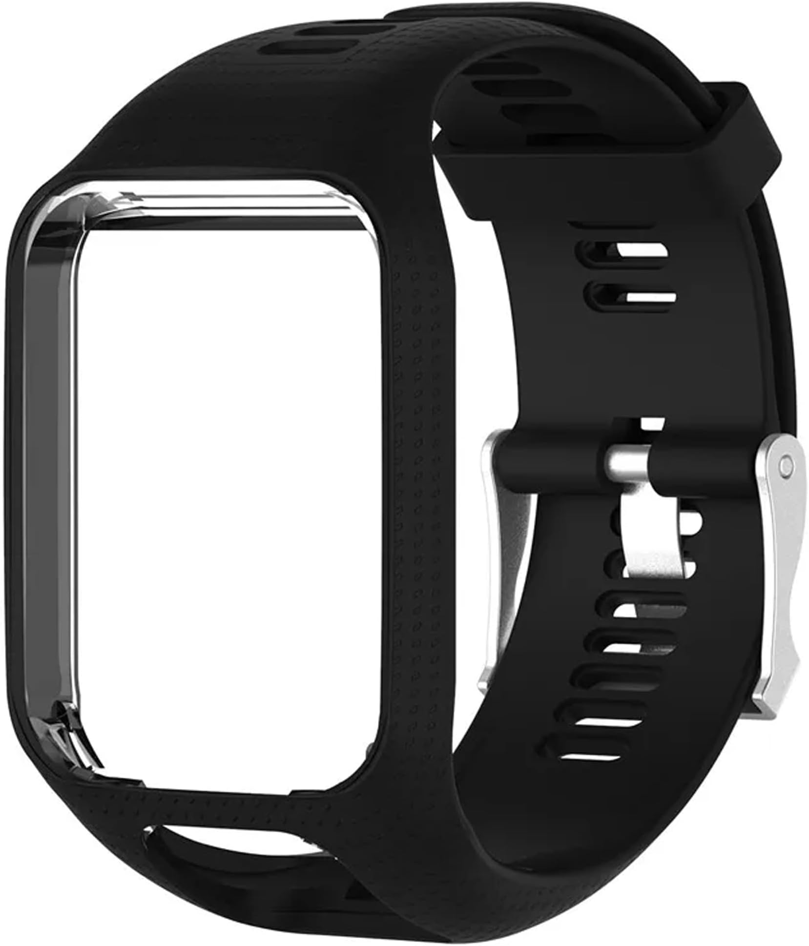 Brain Freezer Watch Band Compatible with Tomtom Runner 3, Spark 3, Runner 2, Spark, Golfer 2, Adventurer -Silicone Replacement GPS Watch Strap Black (Watch Not Included)