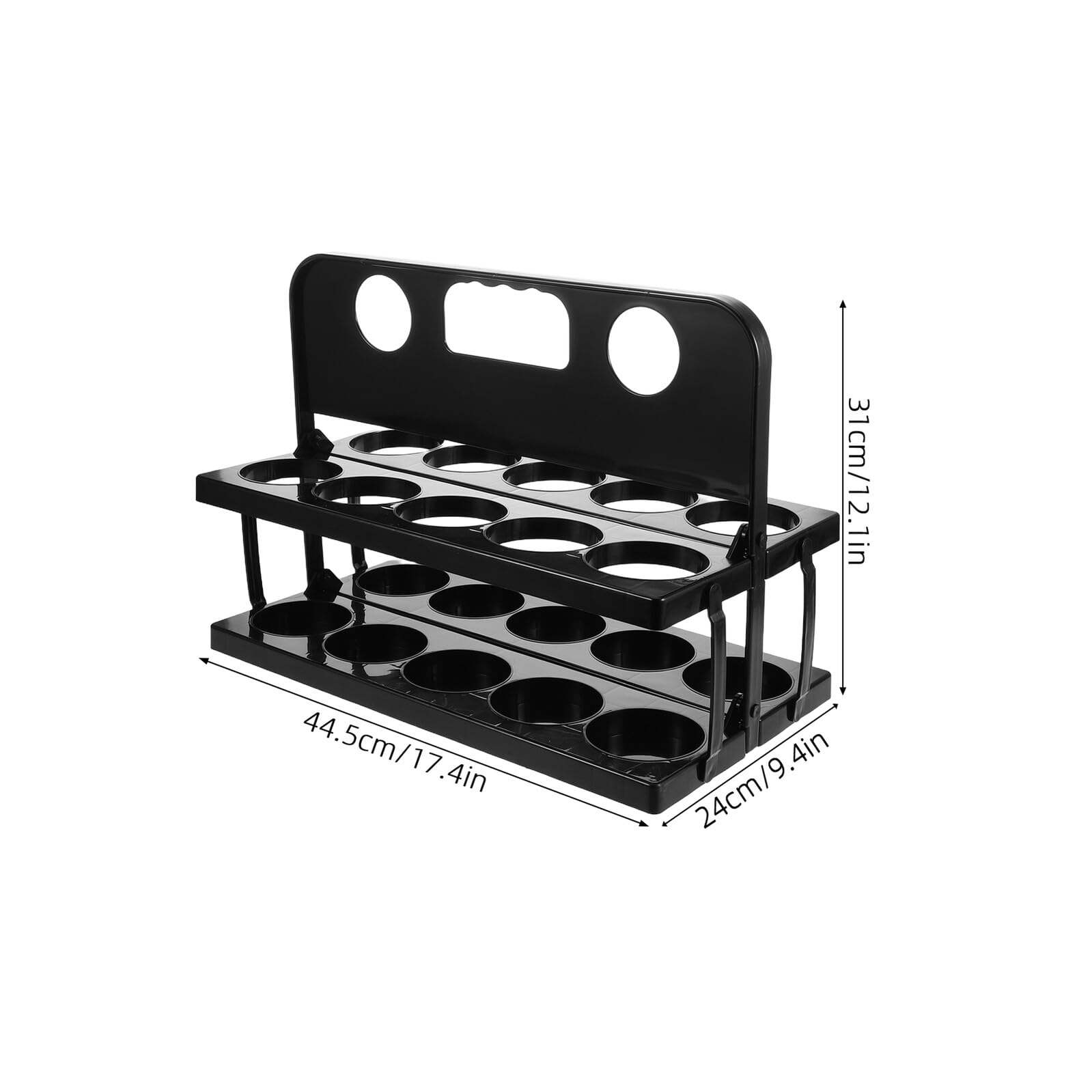 Toyvian Portabotellas de Plástico Reutilizable Plegable con 10 Ranuras Negro, Soporte Portátil para Botellas con Asa Adecuado para Ciclismo, Picnic y Actividades al Aire Libre
