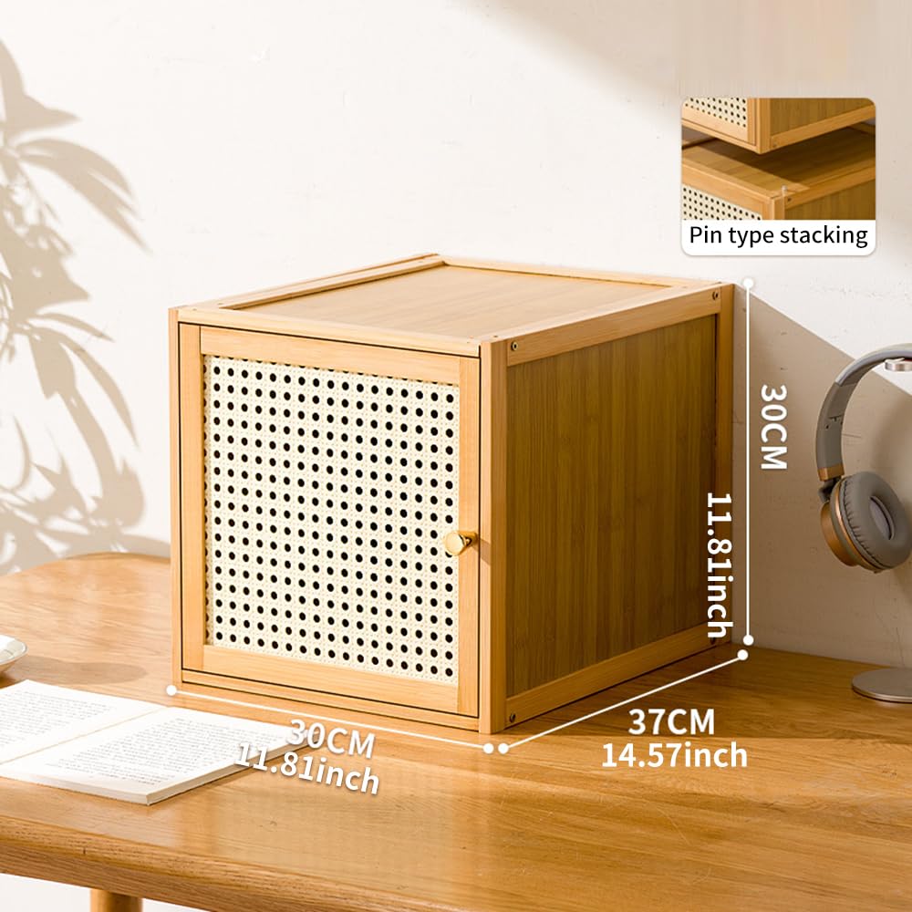 Contenedores de almacenamiento apilables con tapas, contenedores organizadores modulares de tela, unidad de cubo plegable para armario, dormitorio, sala de estar, oficina, 30 x 37 x 30 cm