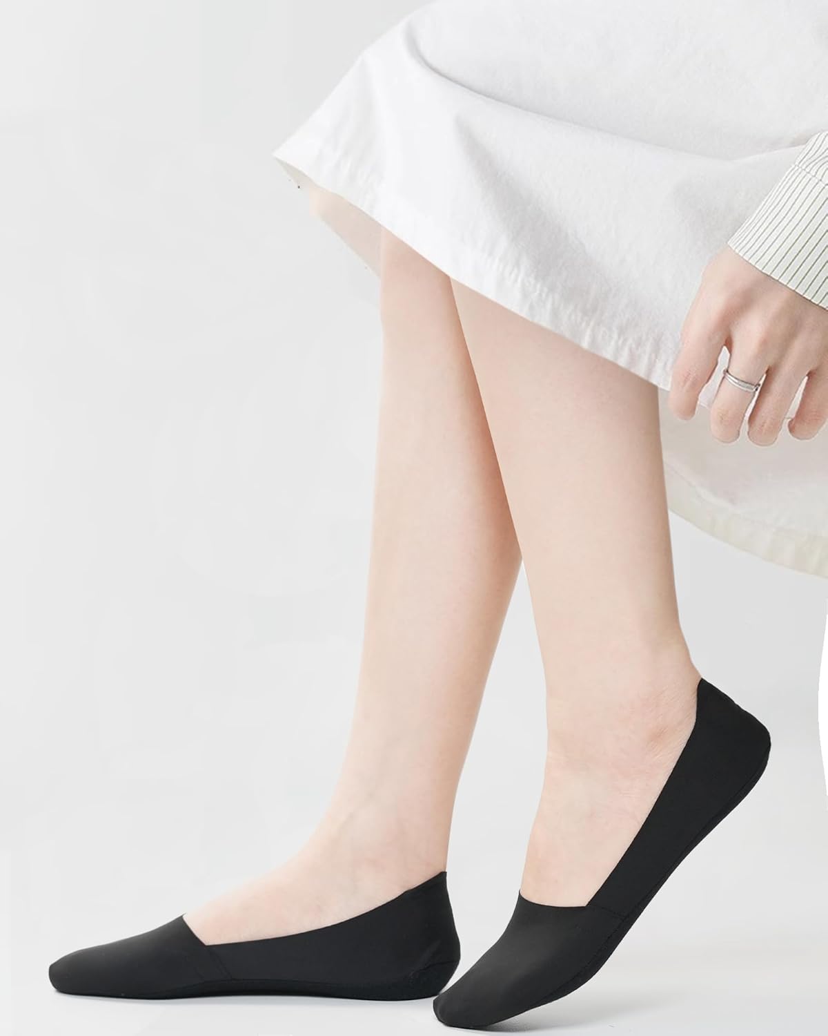 No Show Socks for Women, Non Slip Nylon Thin Footies Invisible Silky Low Liner Socks for Loafers Flats 6 Pairs - Image 8
