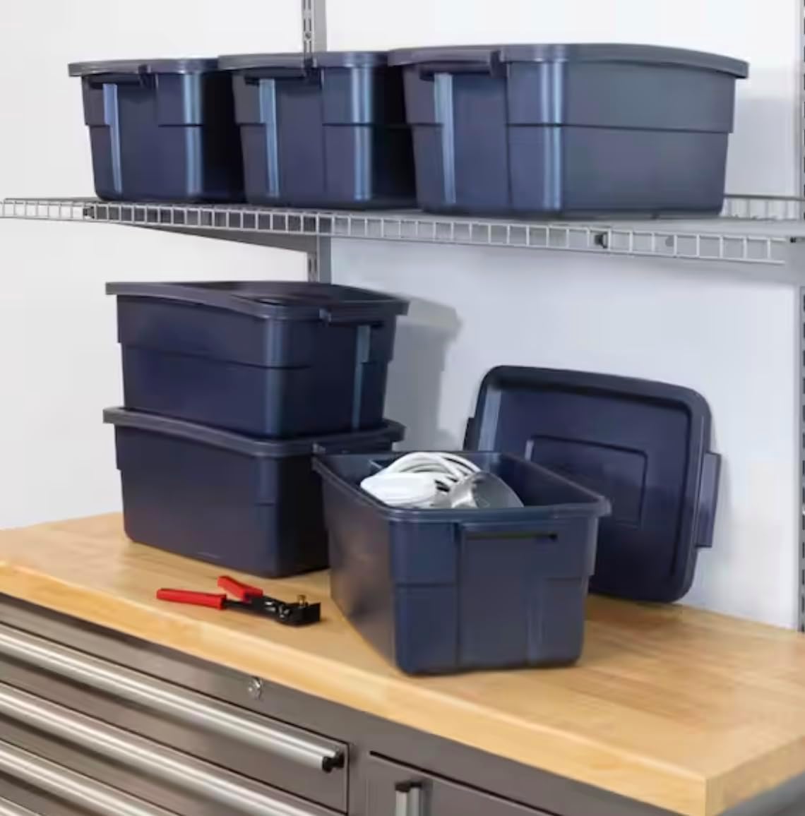 3 Gallon Storage Tote Container, Blue (6-Pack) YL65411